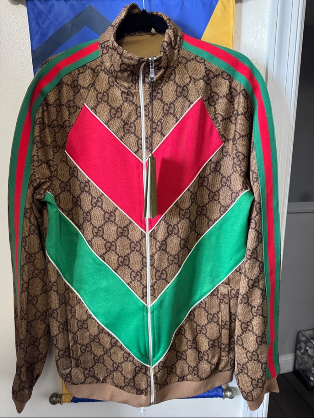 Gucci Brown Monogram Track suit Jacket and pants
